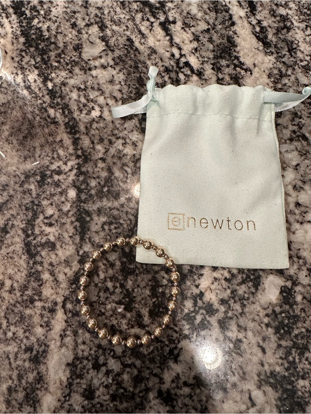 E Newton Gold Bead Stretch Bracelet